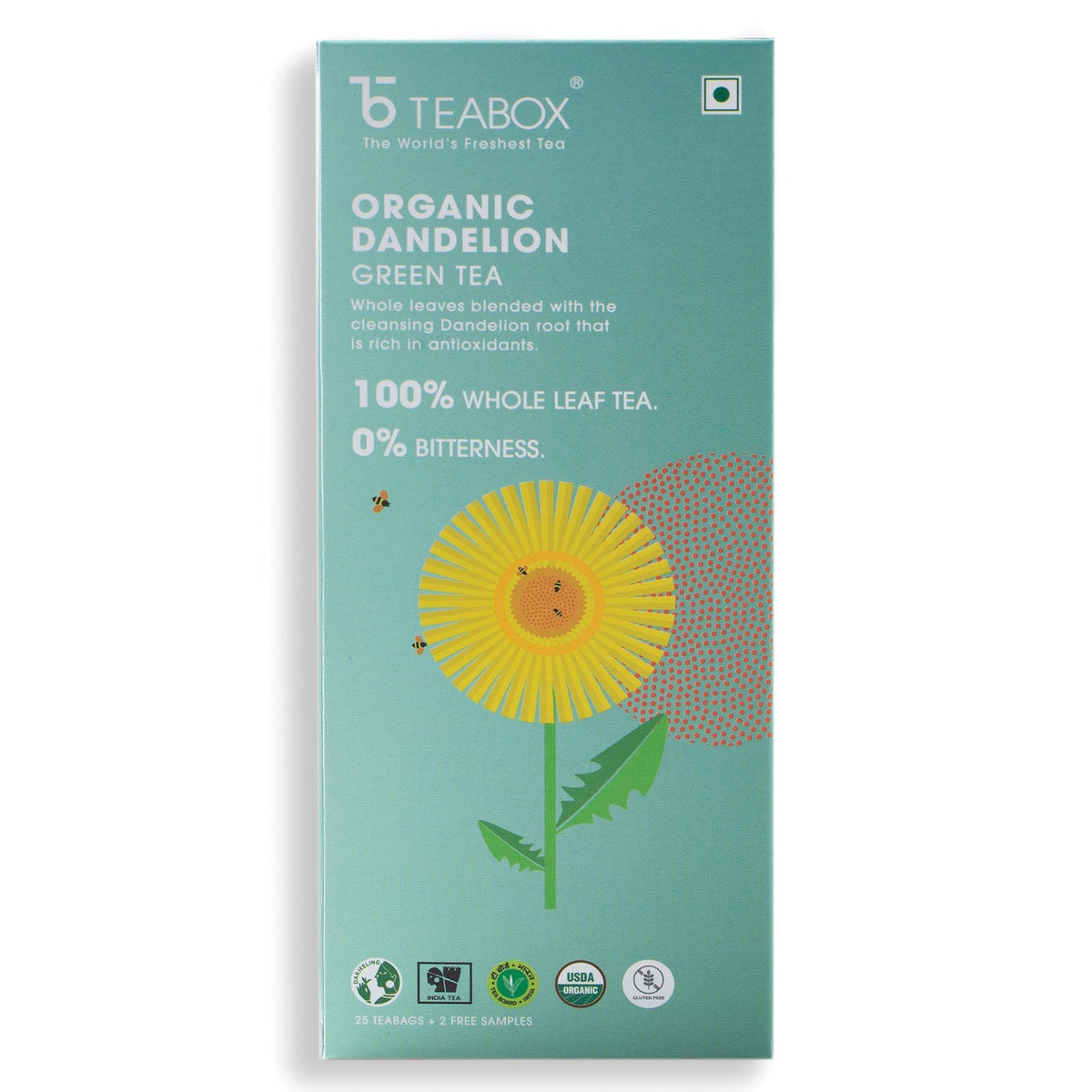Teabox Organic Dandelion Green Tea  (6 Units - 150 Teabags)