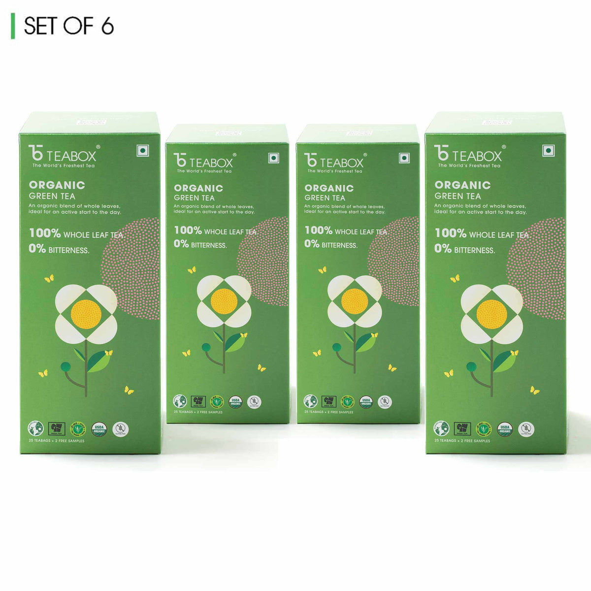 Teabox Organic Green Tea  (6 Units - 150 Teabags)